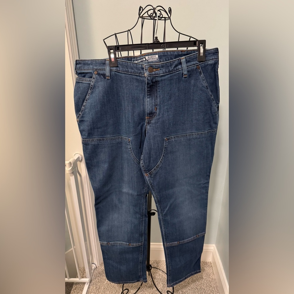 New Carhartt Women’s Rugged Flex Double Front Jeans 16 Short 16S BD5110 Relaxed